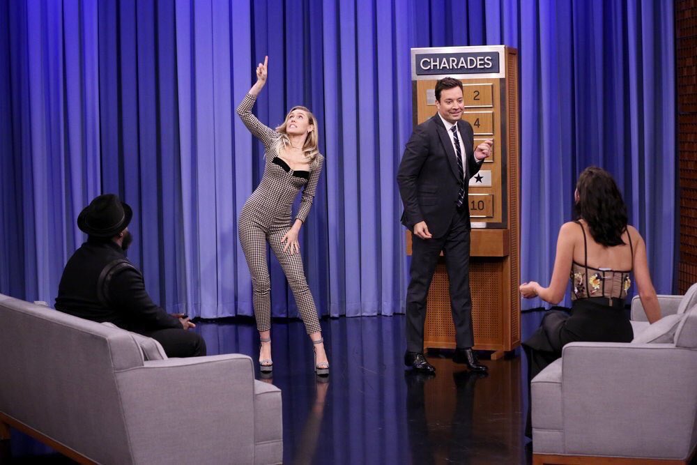Miley Cyrus News on X: "Miley playing Charades on @FallonTonight along with Gal Gadot was so much fun to watch!! https://t.co/cA1qmMBney" / X
