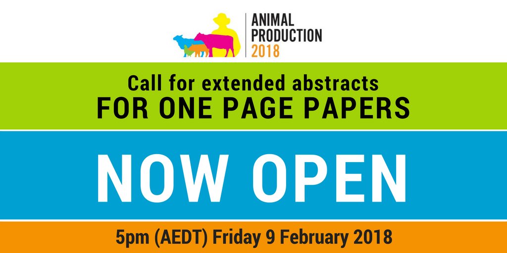 AnimalScienceAU's tweet photo. NOW OPEN call for extended abstracts as 1-pg papers. #AnimProdSci special edition. https://t.co/nmSAJcUFzO #AP2018conf @CSIROPublishing https://t.co/8smvVJXsR7