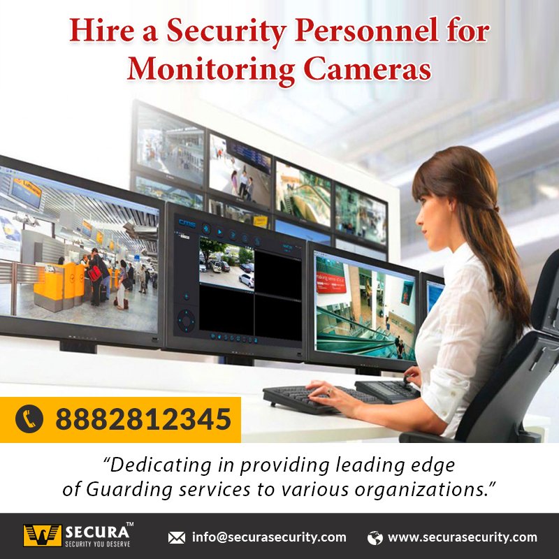 #SecuraSecurity: Hire #SecurityGuard for #CameraMonitoring. Get more details  #SecurityGuardServicesInJaipur, visit: goo.gl/bAF15a