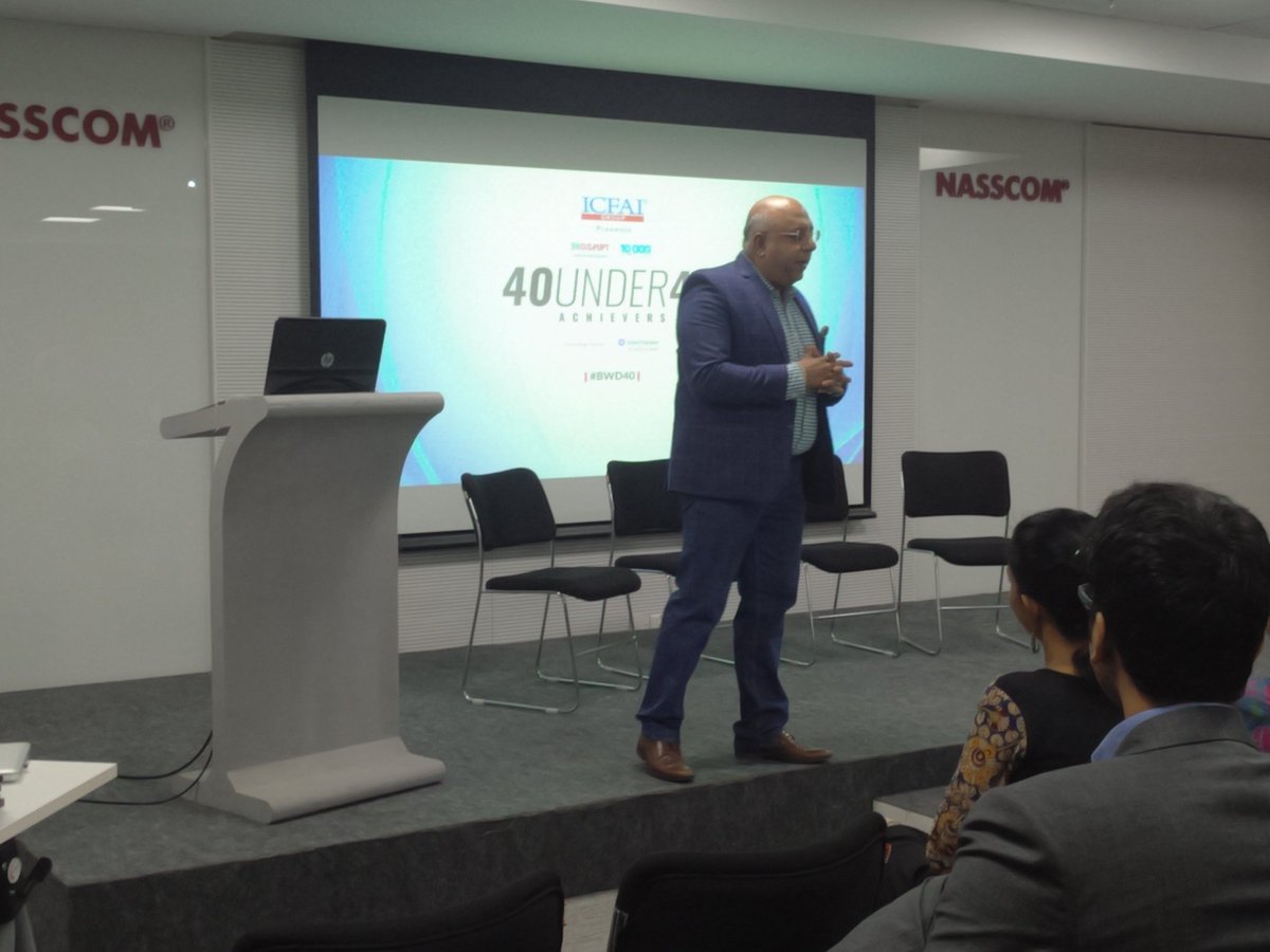 BwDisrupt's tweet photo. .@anuragbatrayo addressing the audience at the announcement of @BwDisrupt 40 Under 40 Achievers at @nasscom https://t.co/HEz1pxnSnB