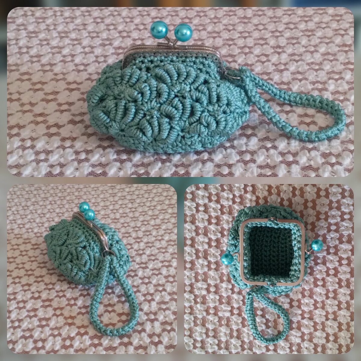 LaDoppiaE's tweet photo. Minibag tiffany con bracciale da polso #minibag #tiffany #uncinetto #crochet #fattoamano #handmade 💙 https://t.co/6dp03iRMvk