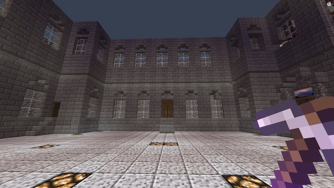 ちくわおいしい 城の中庭の窓ガラスを薄灰色に差し替えます 外側の壁にもいい加減窓をつけます 実は外側はのっぺり 全体図は3枚目です Mcpe マイクラpe T Co I0vv7m9ebp Twitter