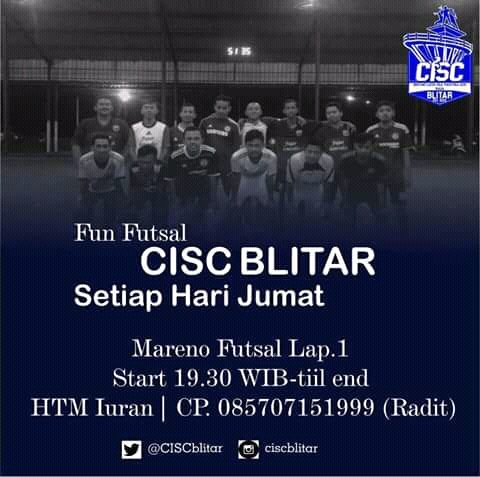 CISCblitar_'s tweet photo. Jangan lupa nanti malam rutinitas yaa
Fun Futsal
Lebih lanjut hubungi CP aja tertera di bawah kok
Cek flayer
#ThisIsCISC #CISCBlitar https://t.co/1wkkjq4E7q