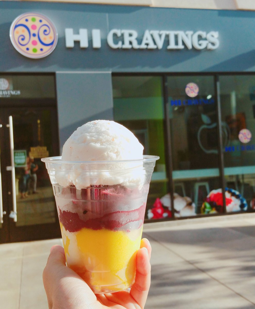poohko_hawaii's tweet photo. カマカナアリイの Hi Cravings のシャープがまた美味しい!ライチ、アサイ、マンゴー味です❣ Lychee, mango and acai sorbet from #hicravings #ハワイ #hawaii #カマカナアリイ @kamakanaaliiJP https://t.co/Ybv12M9nxs