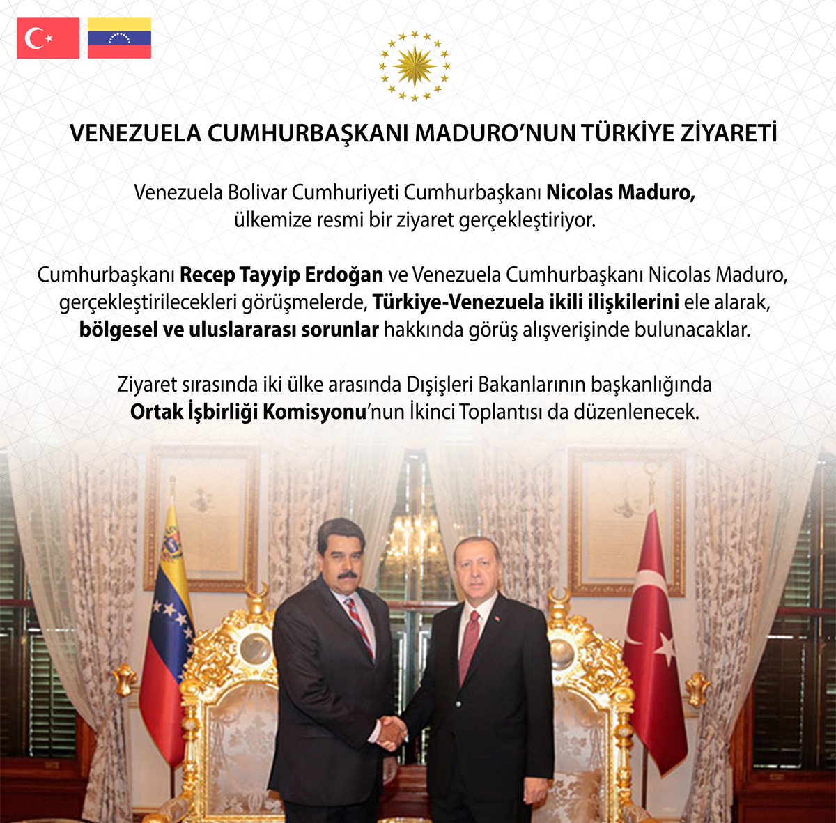Venezuela Cumhurbaşkanı Maduro'nun Türkiye Ziyareti
