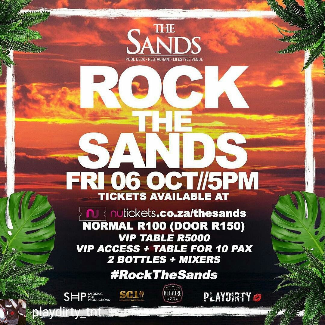 SandsSandton's tweet photo. @smokinghotproductions &amp; @playdirty_tnt presents:
#RockTheSands! Come play!
#TheSandsSandton #2For1Cocktails #JoziNightlife #FridayFeels https://t.co/82qTlMkBWF