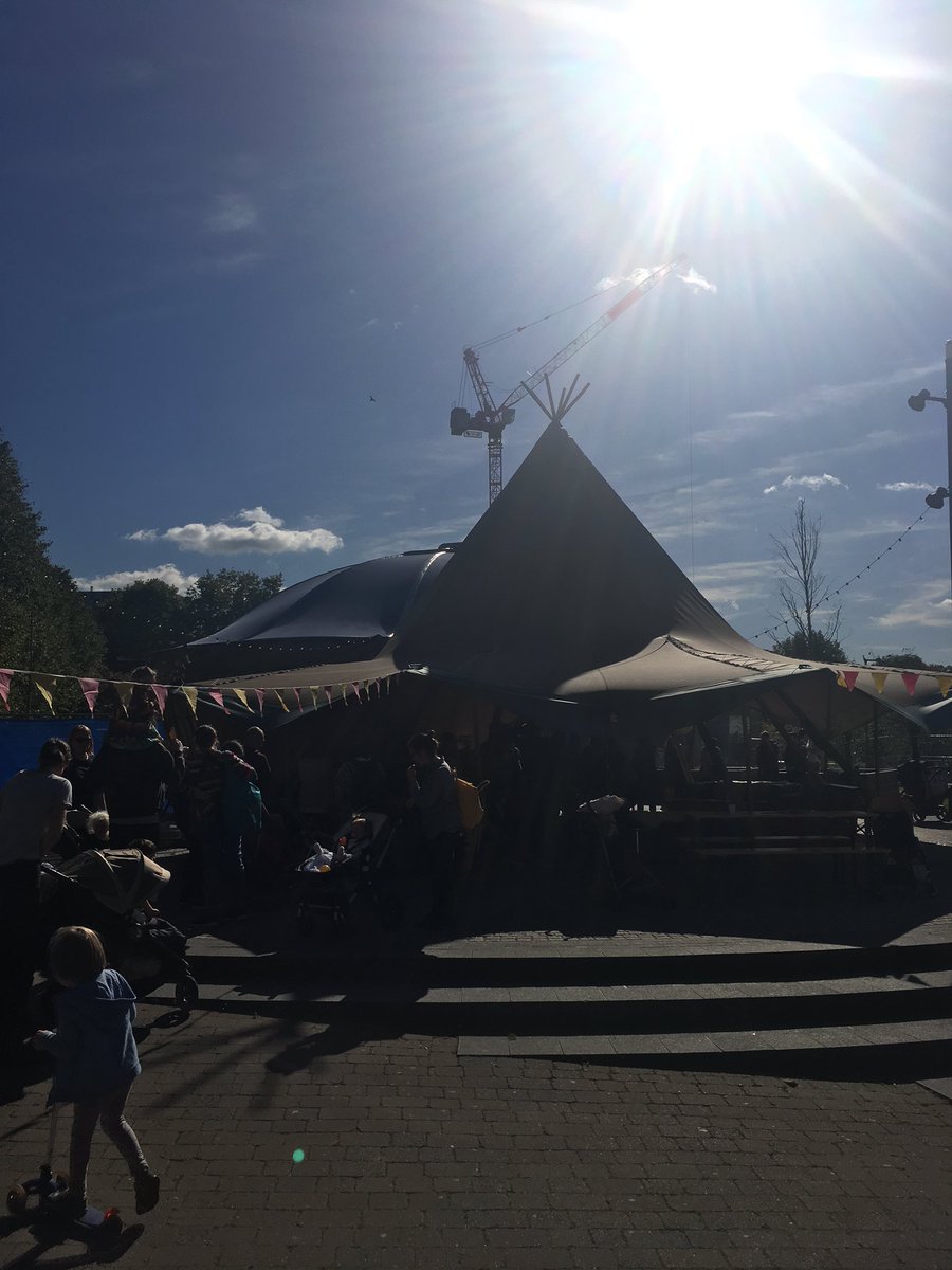_HighTide_'s tweet photo. The sun is shining brightly over our #HighTide2017 festival site today as we welcome a packed and excitable crowd for Shark in the Park! https://t.co/ApWyqVT5hf