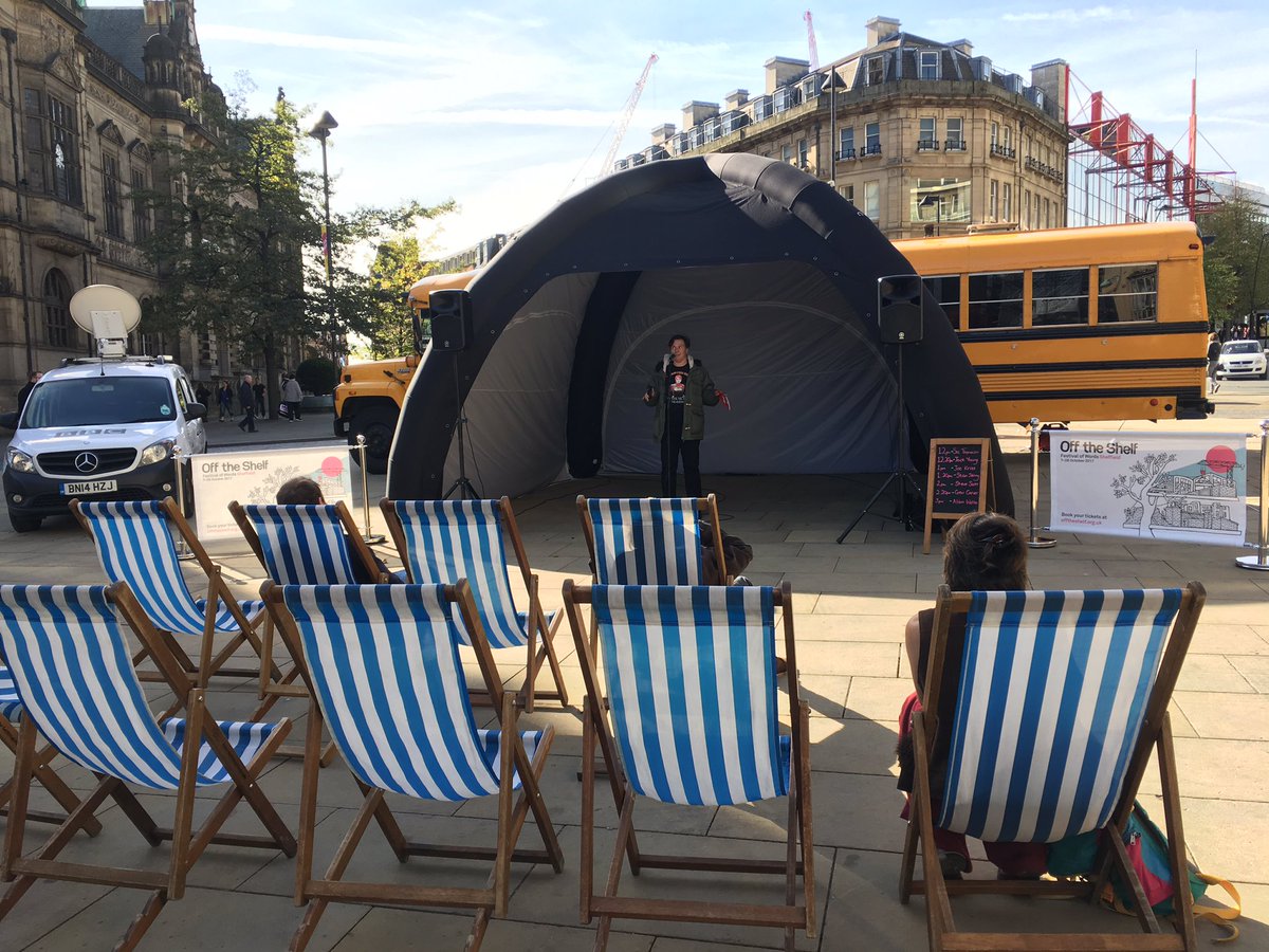 andyksheffield's tweet image. To start the fabulous month long 'Off the Shelf' festival of words tomorrow there's 'pop-up' poetry today in @sheffcitycentre @BBCSheffield