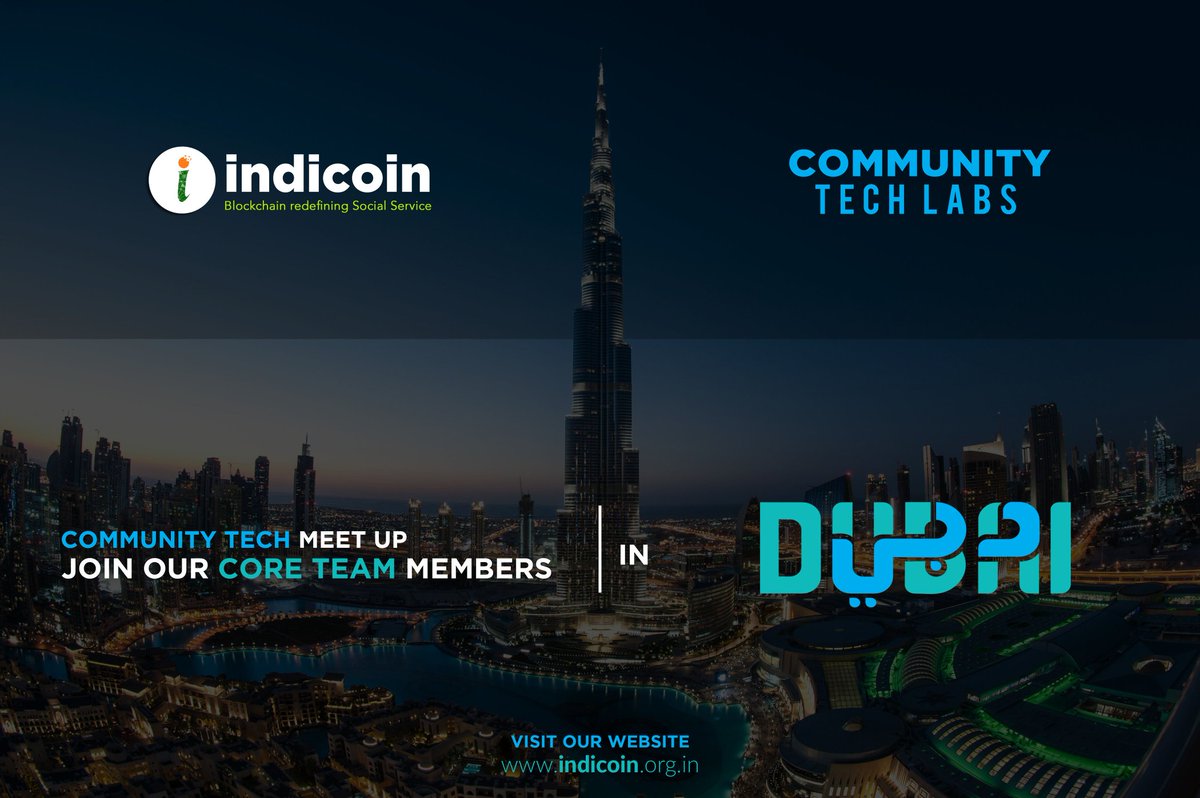 Indi_Coin's tweet photo. Meet #Indicoin team at #CommunityTechMeetup in #Dubai on 8th Oct'17.
#cryptocurrency #blockchainsummit #ETH #BTC #ICO #investing #TokenSale https://t.co/Bb7kLSM49t