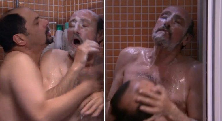 Ecoteuve's tweet photo. 🙈🙈La aplaudida escena gay en la ducha entre Enrique Pastor y el Recio en #LQSAIsBack https://t.co/KoqrxIkLW8 https://t.co/Fgo205GaLg