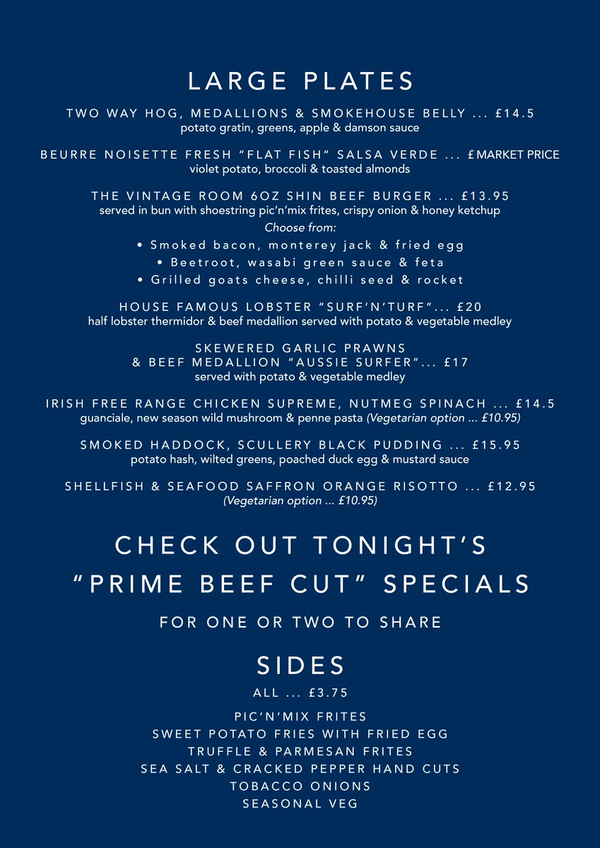 Our new Vintage Rooms menus will be LIVE from 5 pm tonight. We are now taking reservations so book now! #weekendvibes 😍😍