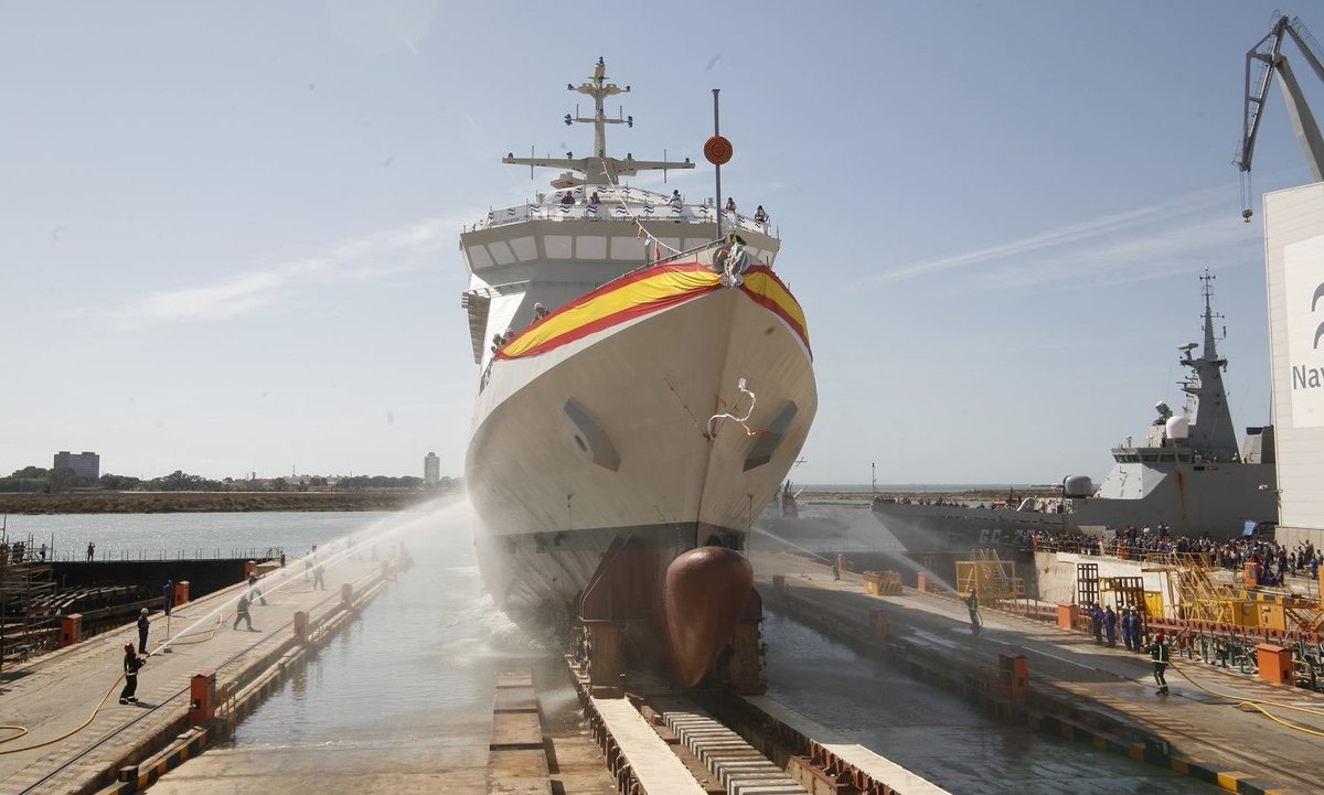 NavantiaOficial's tweet photo. #TalDíaComoHoy en 2010 se celebró la botadura del BAM “Relámpago” P-43 en el Astillero #SanFernando, #Cádiz
@Armada_esp https://t.co/MdhSz9No3K