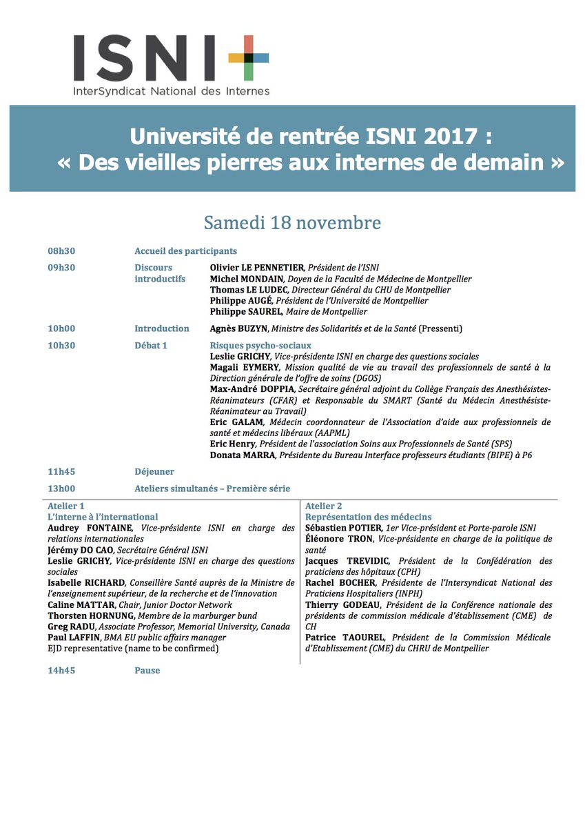 ISNItwit's tweet photo. Communiqué : Le 18 novembre, l’ISNI fait sa rentrée 2017-2018 ! https://t.co/1EGj1Hfm8p