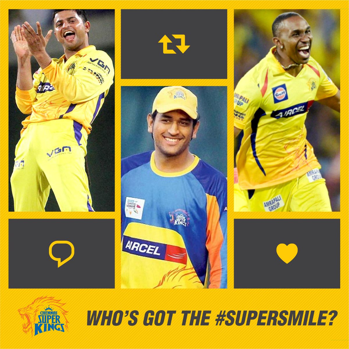 ChennaiIPL's tweet photo. It's #WorldSmileDay and it's time for a #SuperPoll. 🦁 https://t.co/Ntq66Apmb7