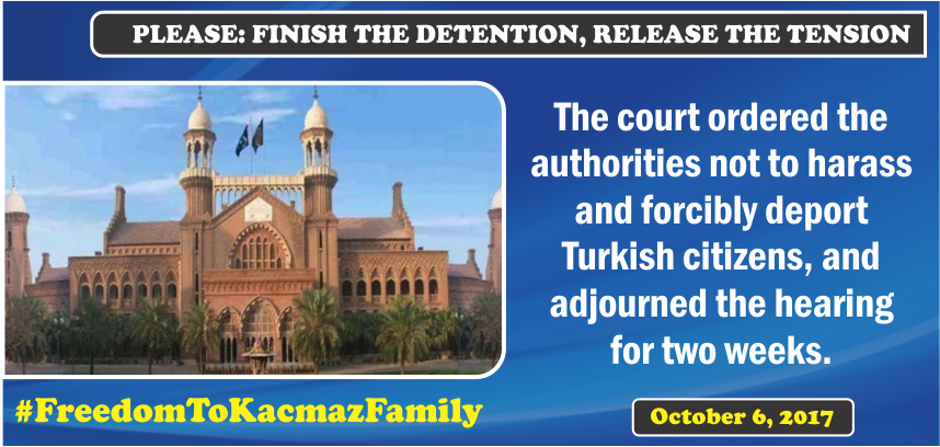 pakturkfile's tweet photo. LHC ordered the authorities not to harass and forcibly deport Turkish citizens, and adjourned the hearing for 2 weeks #FreedomToKacmazFamily https://t.co/jfqiOofNiW