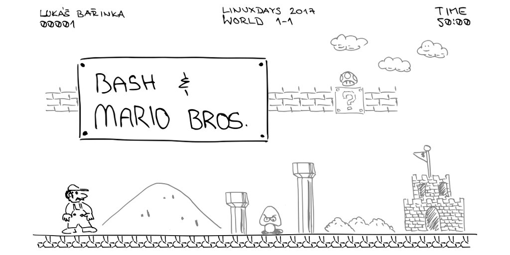 flash_sh's tweet photo. Zítra od 10h budu mít na @LinuxDaysCZ přednášku o přesměrování v shellu. Ručně kreslené slidy budou ve stylu Mario Brothers. #FITPS1 https://t.co/VvoeAq0iZc
