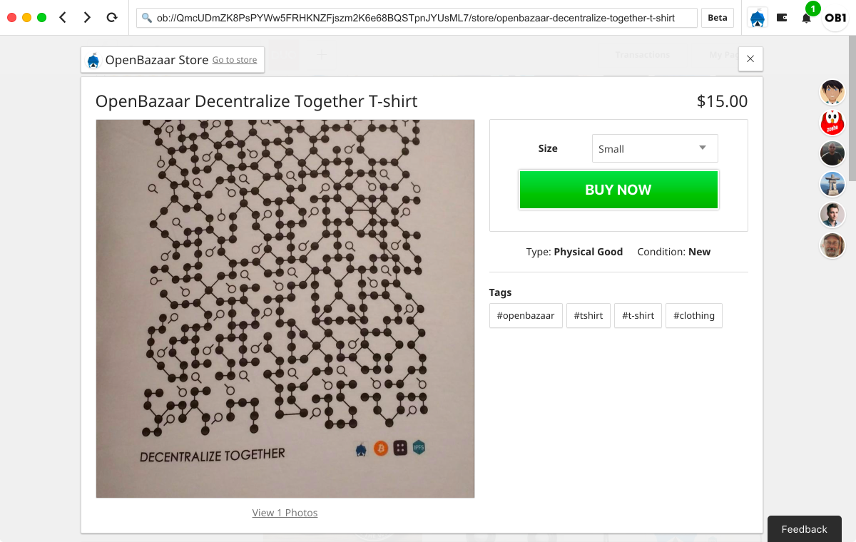 brianchoffman's tweet image. New @openbazaar t-shirts! Only on #openbazaar2 ob://QmcUDmZK8PsPYWw5FRHKNZFjszm2K6e68BQSTpnJYUsML7/store/ #decentralize