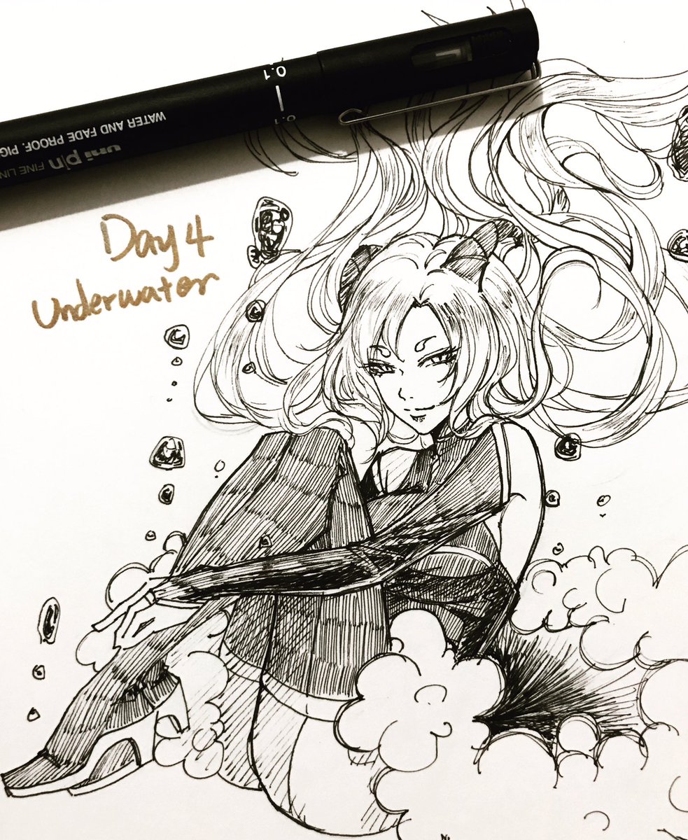 inktober day3-5. My ocs.  #inktober2017 