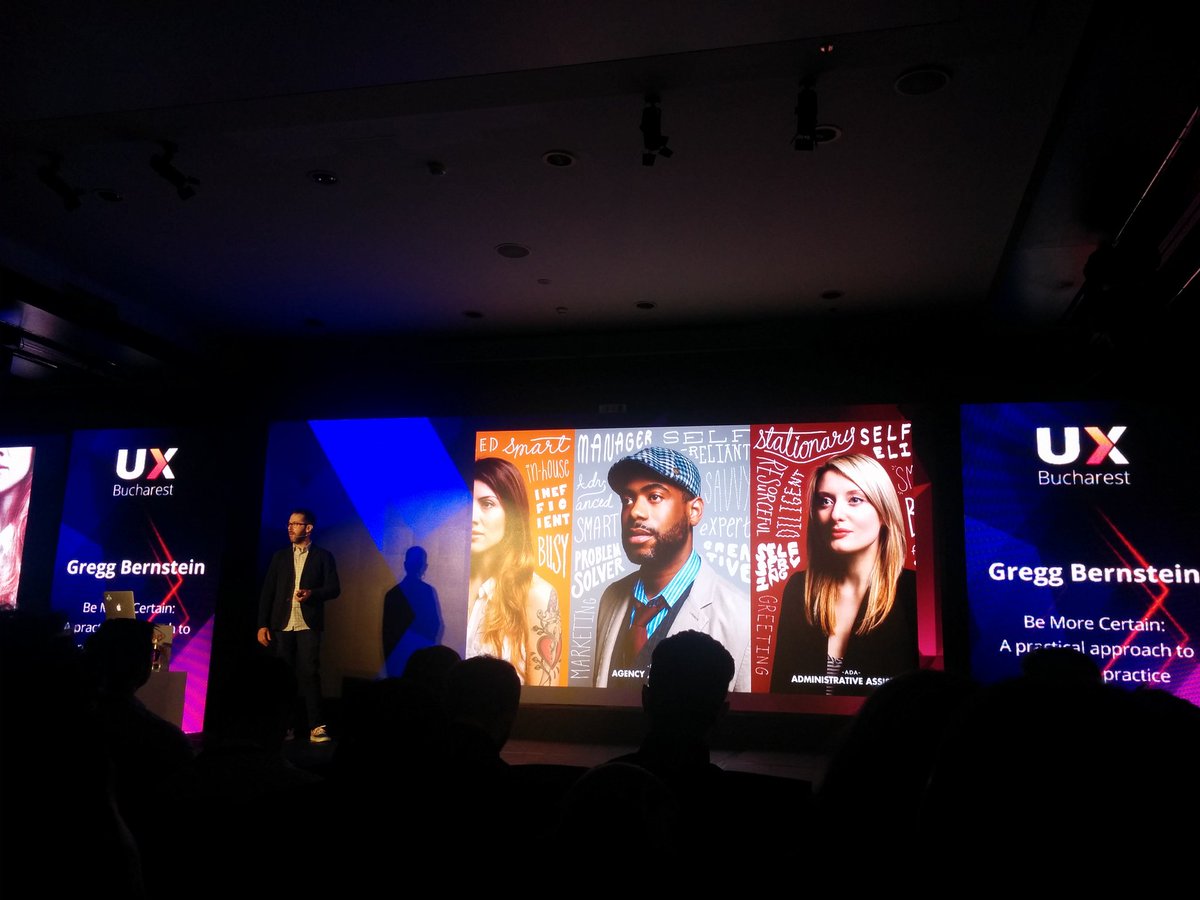catalinamo's tweet photo. "Stories travel faster than reports" @greggcorp #uxbucharest https://t.co/M1M1JM2xNN