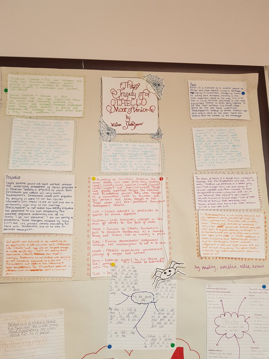StJoAcadEng's tweet photo. Mr Brogan's Higher Othello Home Team Challenge work! #aimhigh #workingtogethermakesgreatlearning https://t.co/8KY0MOH7zj