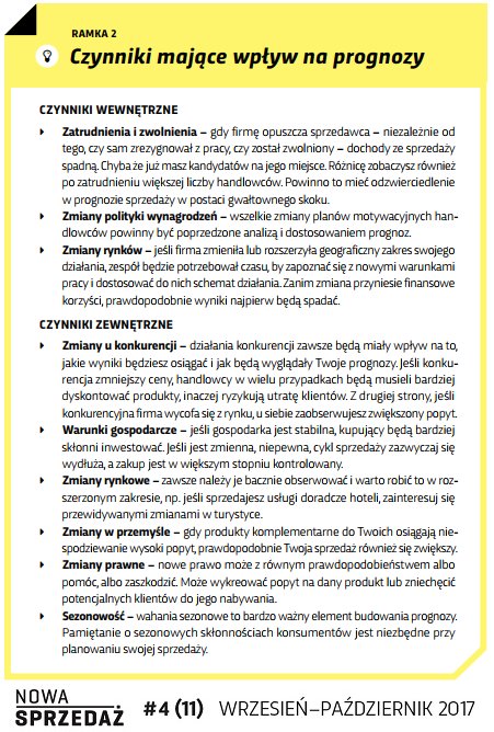 Jakie czynniki mają wpływ na #prognozowaniesprzedaży? Poniżej ściągawka, a więcej w numerze --> goo.gl/r3GWk6