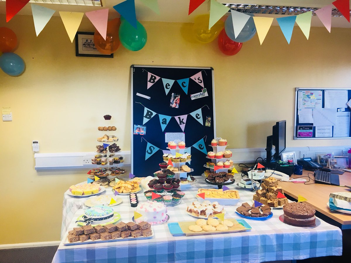 financeCRH's tweet photo. Charity bake sale in the finance department today from 10 am. Press the buzzer labelled cake and follow the bunting or the smell 😋 https://t.co/a1FEyshYxr