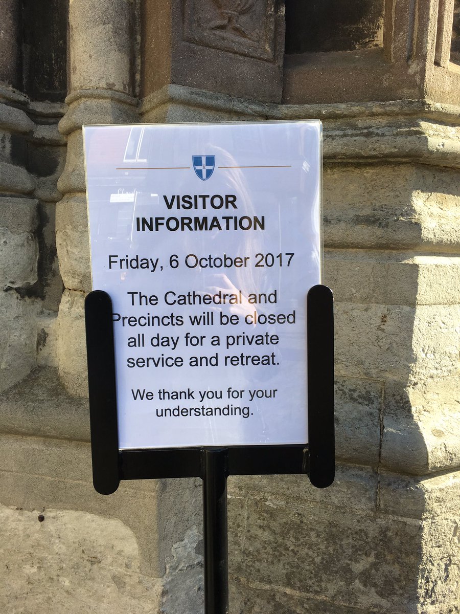 charlytommo's tweet photo. Canterbury Cathedral is closed all day for a "meeting". 

More to follow

#cccummjlive https://t.co/EnEfnJLvrU