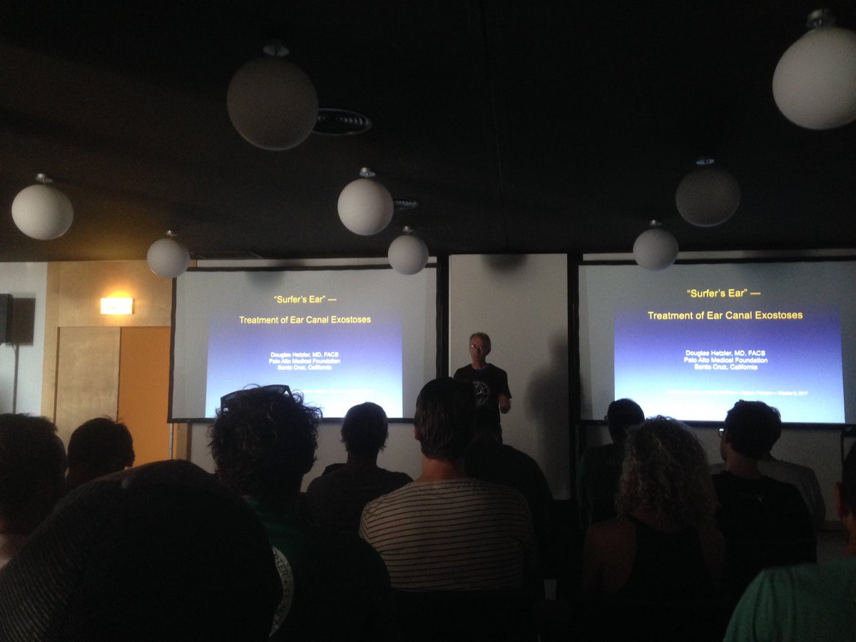 surfingmed's tweet photo. Surfer's Ear by the expert: Dr. Hetzler. Prevention is key! #smi17 #surfingmedicine https://t.co/DJwSJtHAeb