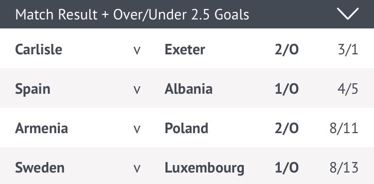 weekendfootball's tweet photo. Our 19/1 #MatchResultTotalGoals acca is off to a good start as Poland thrashed Armenia 6-1 last night ✅ https://t.co/TaiCYodhJN