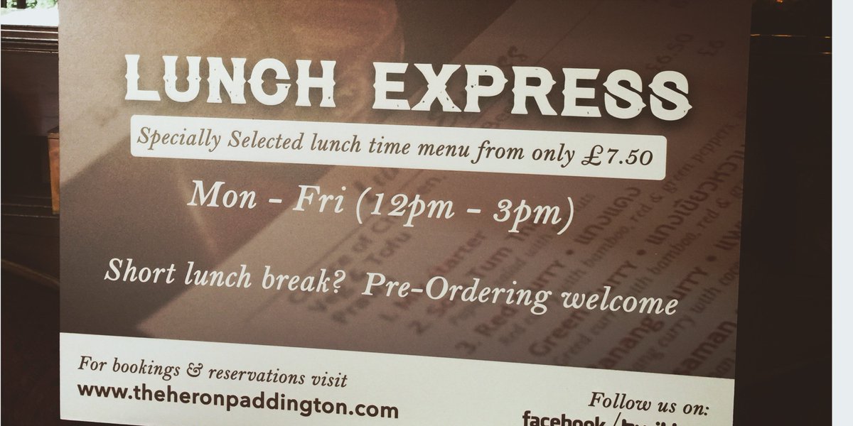 heronpaddington's tweet photo. It’s #AuthenticThai Friday 😎 treat yourself to our super lunch express menu #expresslunch #paddington #marblearch #edwareroad #heronthai https://t.co/Rl0Ztfn0Vy