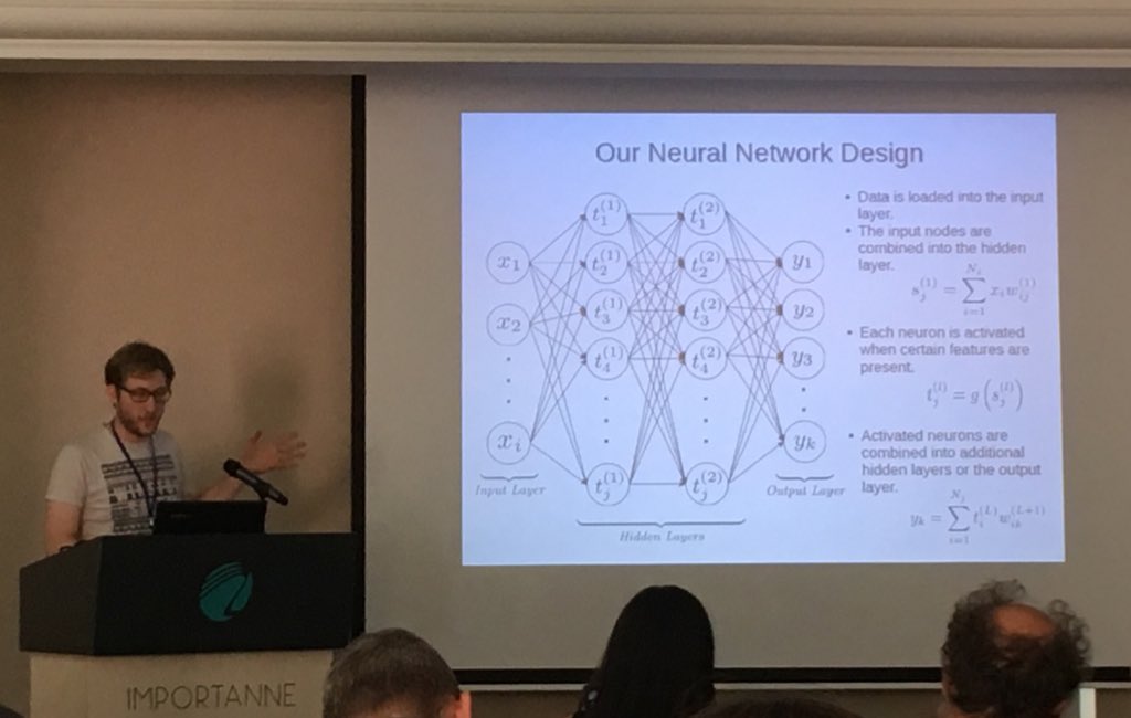 jr_pritchard's tweet photo. Claude Schmit describing our work on Neural Network emulation of reionization simulations at #IAU333.  https://t.co/MtQhnNemrw #firstdawn https://t.co/Ee9GV3QYjd