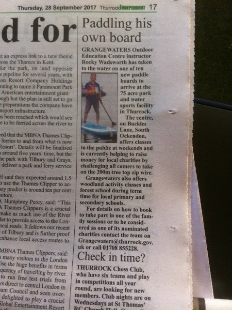 Fabulous to see our very own Rocky Wadsworth making an appearance in the <a href="/ThurrockIndepen/">Thurrock Independent</a> - our new Paddle Boards going down a treat! :D