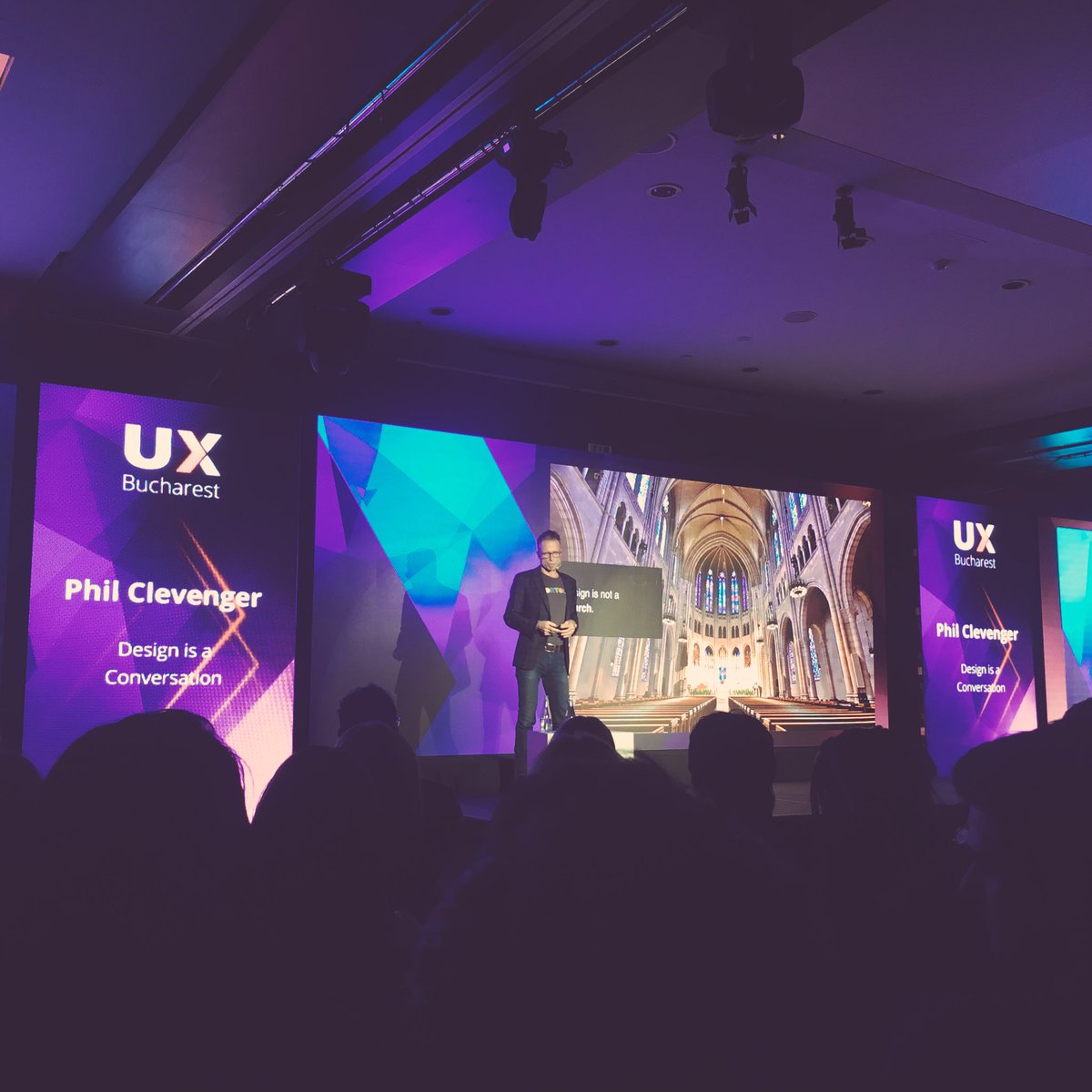 ionnuion's tweet photo. @PhilClevenger talking about #design as a conversation on the stage of @UXBucharest
#ux #uxdesign #uxbucharest https://t.co/20OC76hOeD