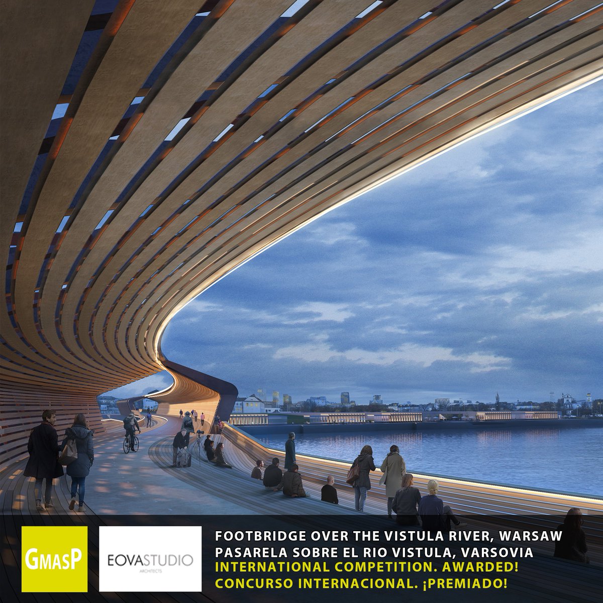📣 GmasP &amp; EOVASTUDIO awarded in the competition for the footbridge over the Vistula
River! 👉 architektura.um.warszawa.pl/mostdlapieszyc