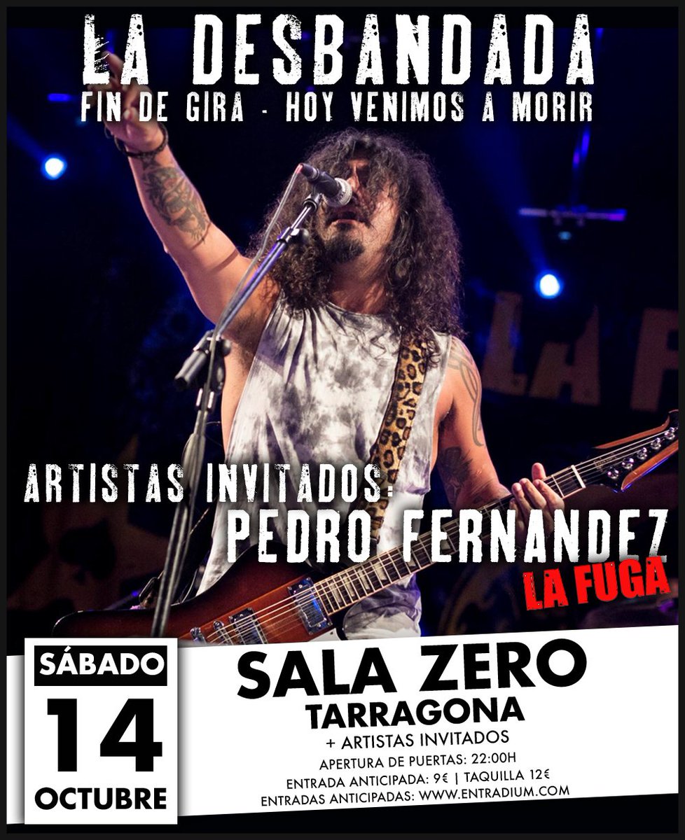 LaDesbandada's tweet photo. PEDRO de @lafugarock se viene al último concierto de la gira! ÚLTIMAS ENTRADAS DISPONIBLES: https://t.co/xBMGdwtWui https://t.co/Bgu8BCrvFE