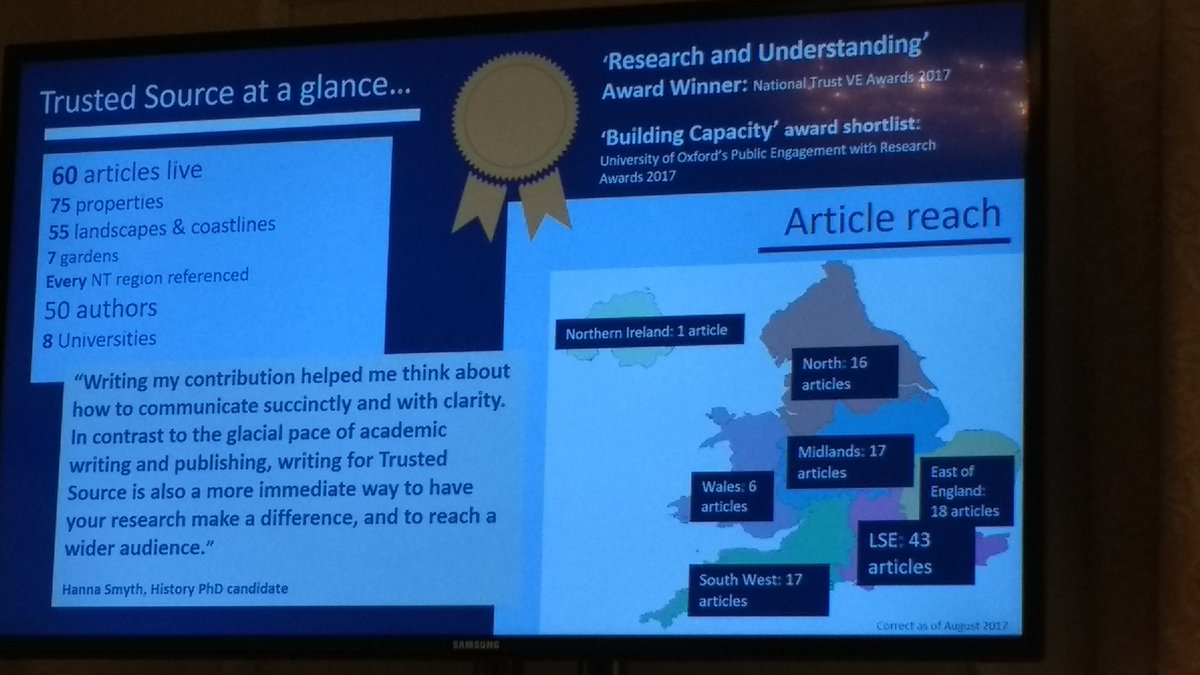 CovUniResearch's tweet photo. Interesting talk at #auril2017 from @alicepurk re: #trustedsource articles on @nationaltrust website. Contributions from academics welcome! https://t.co/ScOMriNHKi