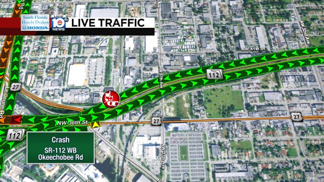 Crash on SR-112 WB approaching Okeechobee Rd #traffic https://t.co/4Apf27U3sX