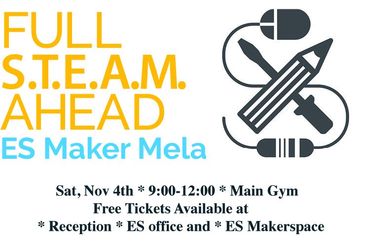 Intl_ITDir's tweet photo. Calling all #AESMakers, designers, & builders! We are looking for ES families to come to the ES Maker Mela. See below 4 details. #AESDelhi https://t.co/tAMS50xMfo