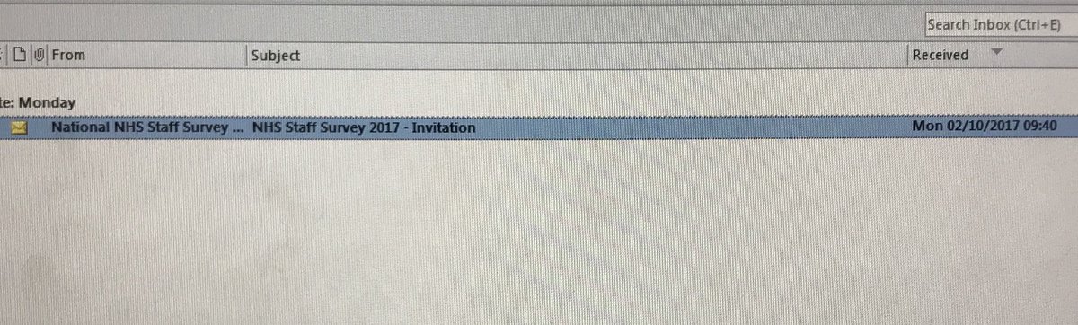 WEDoOD_UHP's tweet photo. Have you seen your National Staff Survey in your inbox? #itsnotjunk #dontdeletebesuretocomplete Search your emails for ‘Invitation’ to find https://t.co/kVTRlUZ6ZF