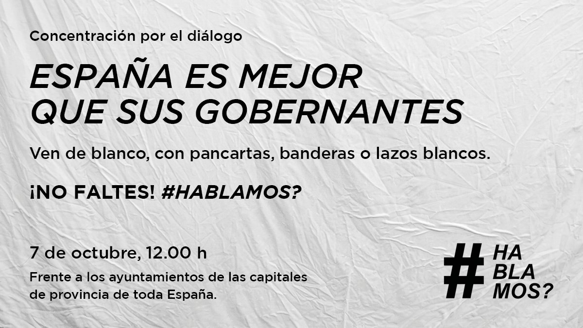 hablamos7O's tweet photo. Haz el diálogo posible en tres pasos😊👇🏼
1.Da RT y descarga este cartel
2.Difúndelo en tus redes sociales
3.Ven mañana de blanco #Hablamos? https://t.co/hCTQXdlWpv