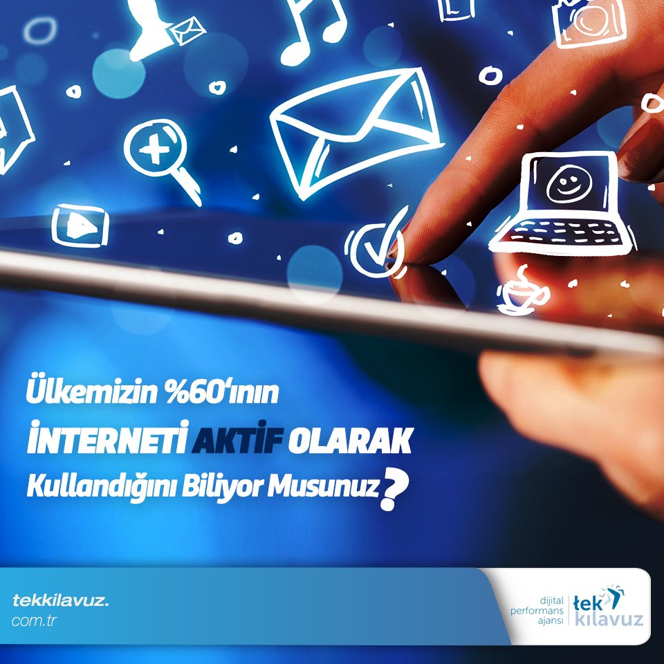 Ülkemizin %60'ının interneti aktif olarak kullandığını biliyor musunuz?
tekkilavuz.com.tr
#tekkılavuz