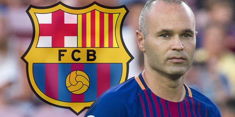 lequipe's tweet photo. Andrés Iniesta a prolongé à vie le contrat le liant au FC Barcelone https://t.co/uz6ou8gZhC https://t.co/C6l4fE8lSH