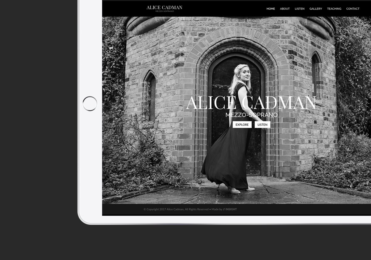 insightdesignuk's tweet photo. Alice Cadman
Design by Insight
__________
We're proud to present the website for young soprano Alice Cadman.
#MadeByInsight #InsightDesignUK https://t.co/MXgu6gwEbA