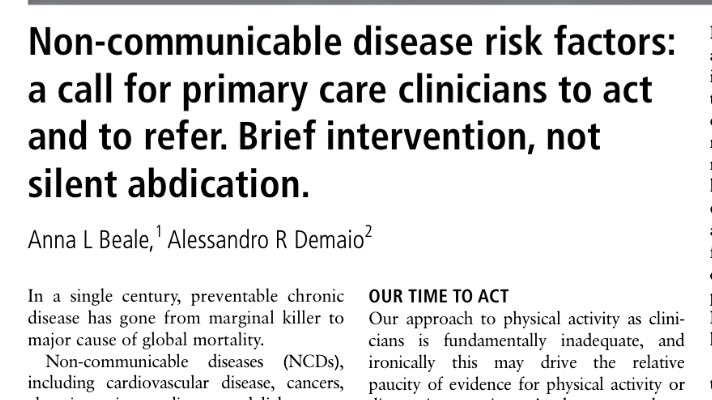 Dr Sandro Demaio (@sandrodemaio) on Twitter photo Save ❤️🕘&💰.
Just published.
<a href="/drabeale/">Anna L Beale</a> & I call for greater focus & action on #NCD prevention, from GPs & clinicians.
bjsm.bmj.com/lookup/rapidpd… Save ❤️🕘&💰.
Just published.
<a href="/drabeale/">Anna L Beale</a> & I call for greater focus & action on #NCD prevention, from GPs & clinicians.
bjsm.bmj.com/lookup/rapidpd…