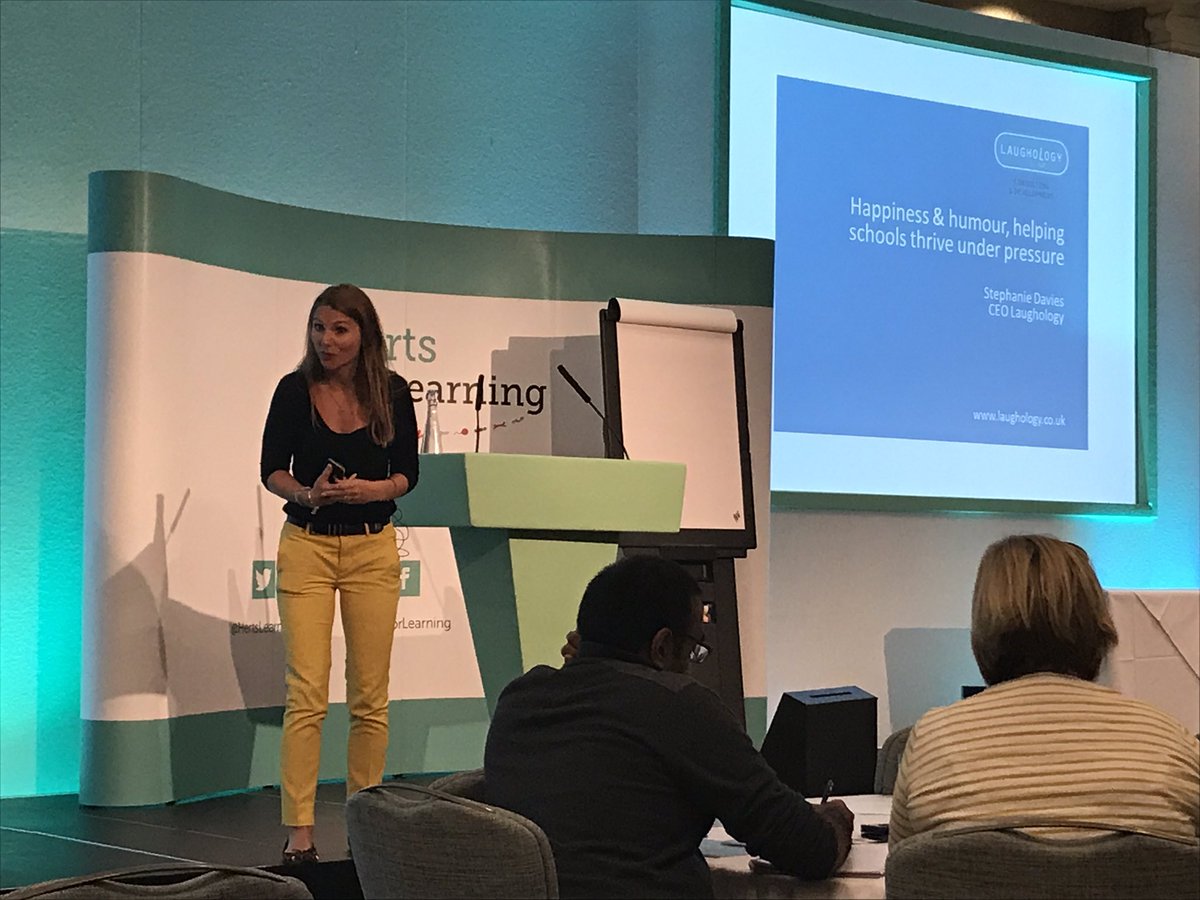 HFL_Education's tweet photo. On #WorldSmileDay, it's great to have @Laughology founder Stephanie Davies to close the #PrimaryHeadsConference https://t.co/aTfGWMTcVL