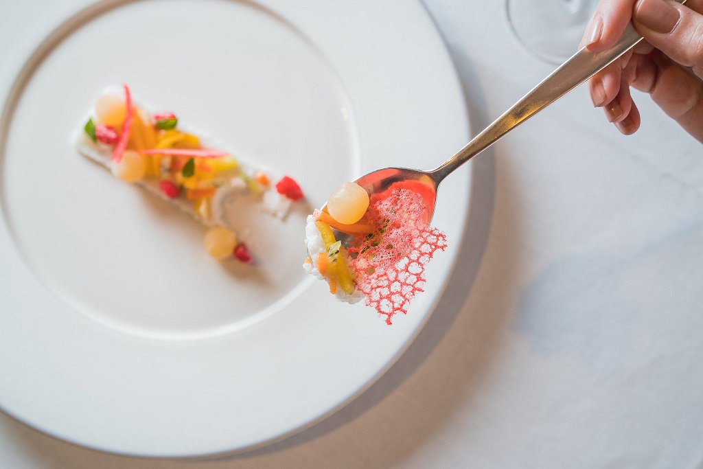 Riso al cocco, frutta esotica e sake 
#parallels #pagliaccioroma #anthonygenovese #anthonygenovesechef