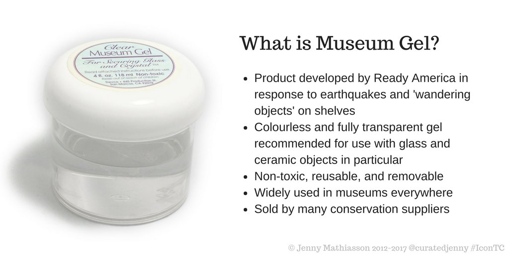 Jenny Mathiasson on X: 2 #IconTC So what is Museum Gel? It's a clear &  reusable polymer used to tack down objects onto shelving or other  horizontal surfaces.  / X