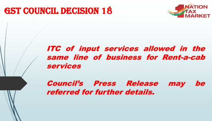 GST Council Decision 18