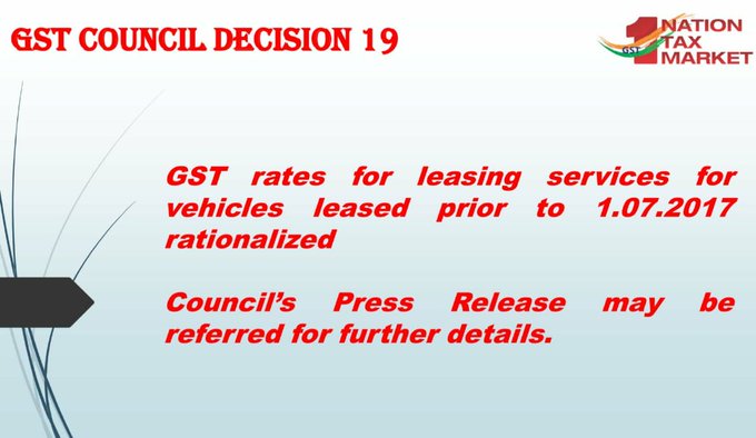 GST Council Decision 19