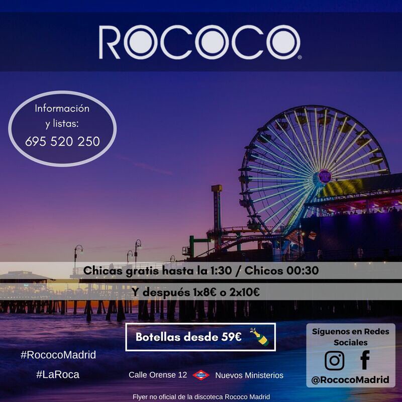 Rococomadrid_'s tweet photo. #ROCOCO #MADRID 

Chicas GRATIS hasta la 1:30
Chicos GRATIS hasta las 00:30 o 1x8 2x10€

por #LISTAS CERRO
Info: 695 520 250
#rococomadrid https://t.co/tS4PONO3BB